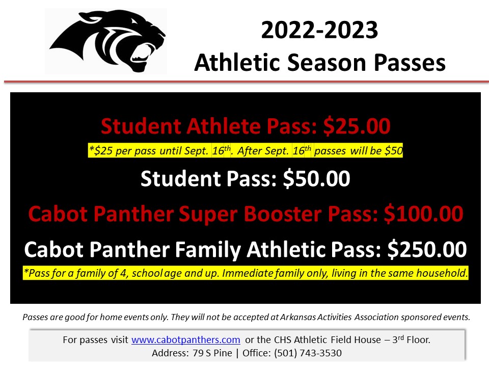 Cabot Athletics Tickets & Season Passes Information: 2022-23 Season