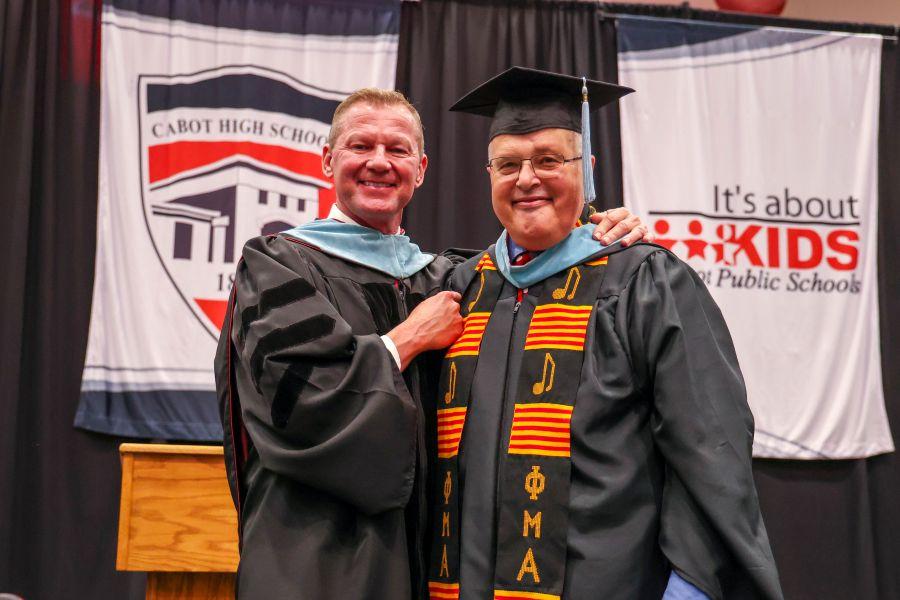 Dr. Thurman and Mike Calvert, Graduation Chair