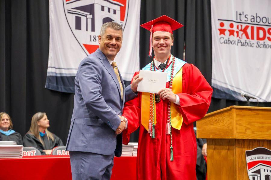 Valedictorian Hudson Kincade and his father Mayor Kincade